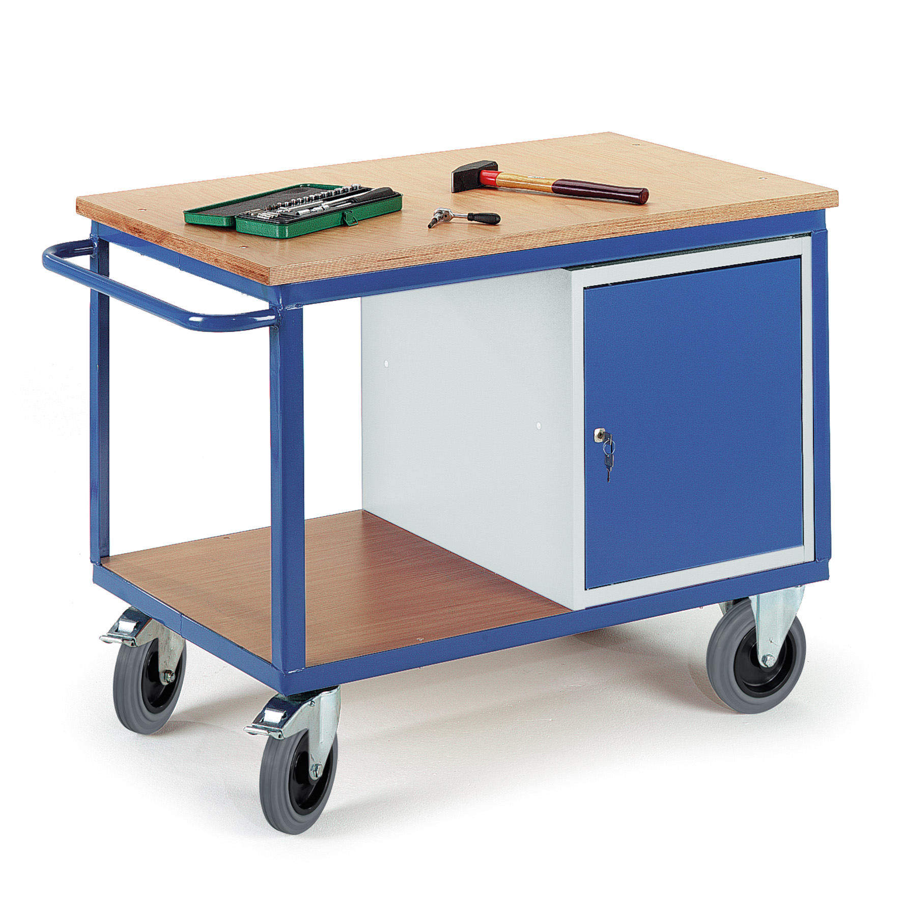 Chariot d'atelier avec armoire en acier